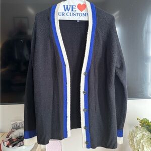 Court & Rowe Blue and White lined cardigan